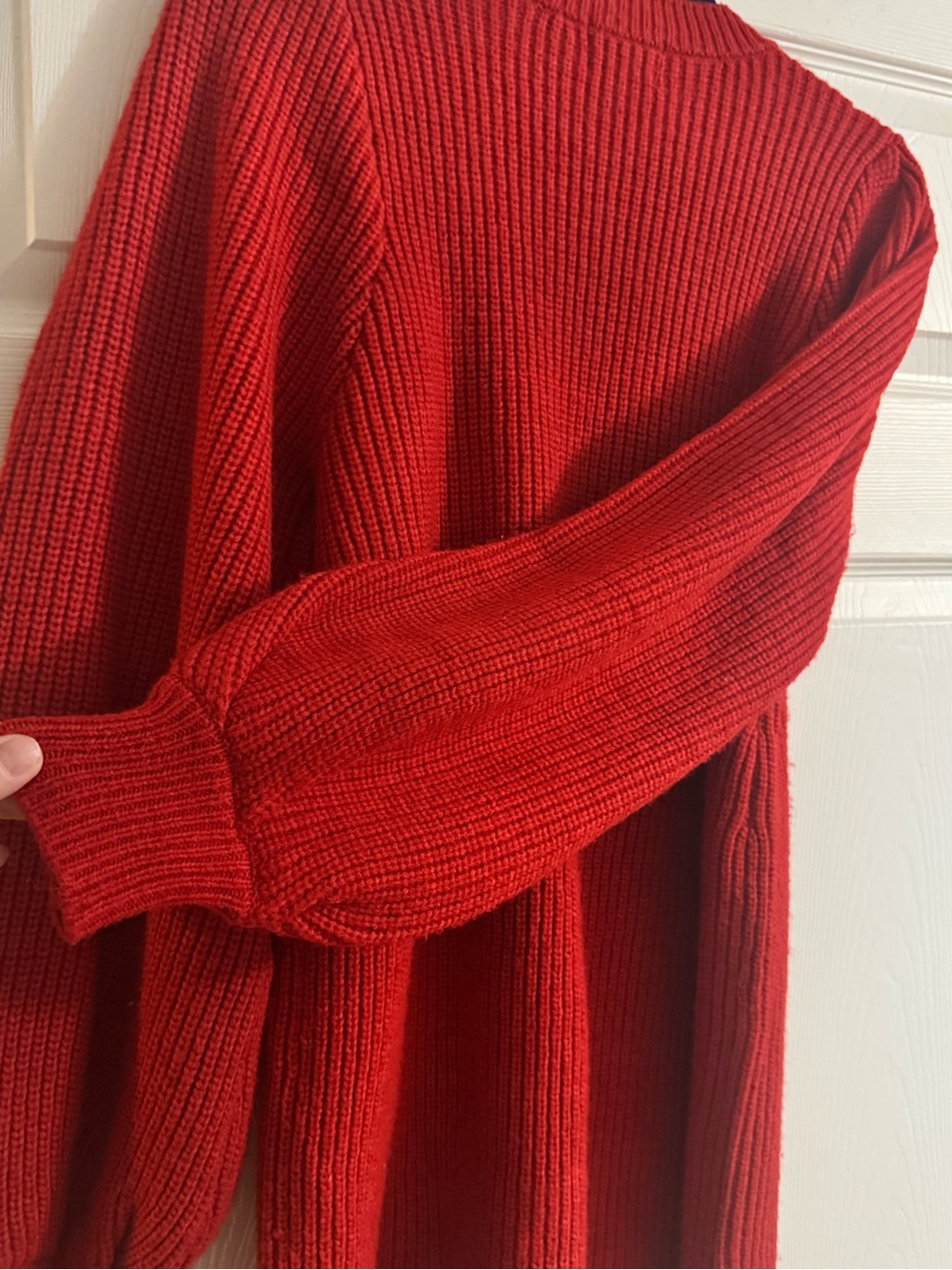 Show Me Your Mumu Dixon Sweater Dress Red Chunky Knit Balloon Sleeve XS - Picture 5 of 6